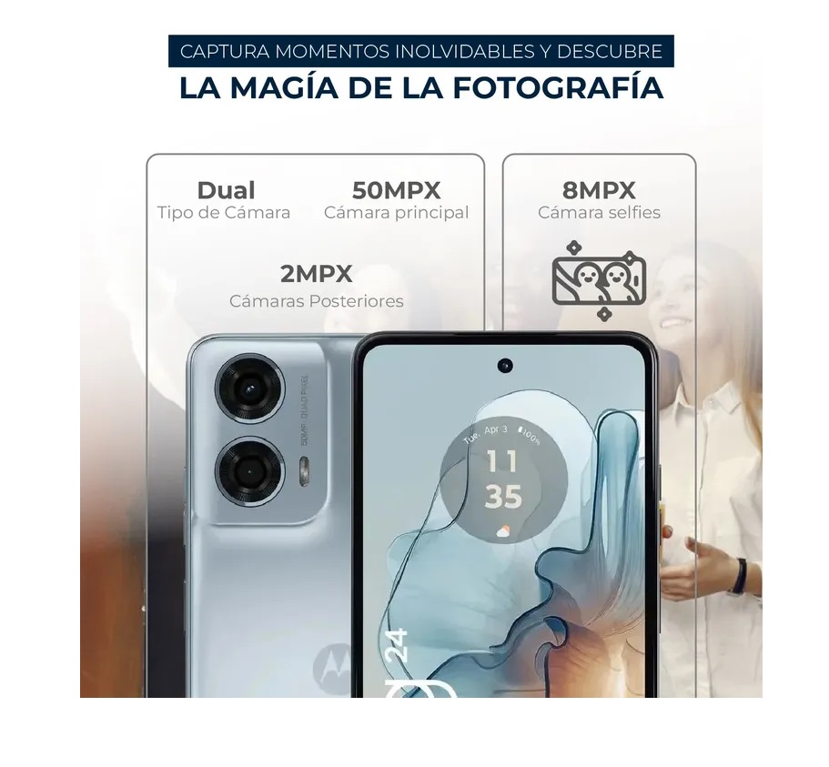 Motorola G24 Power 256Gb 8Ram Dual Sim Color Azul Celeste Nuevo Desbloqueado