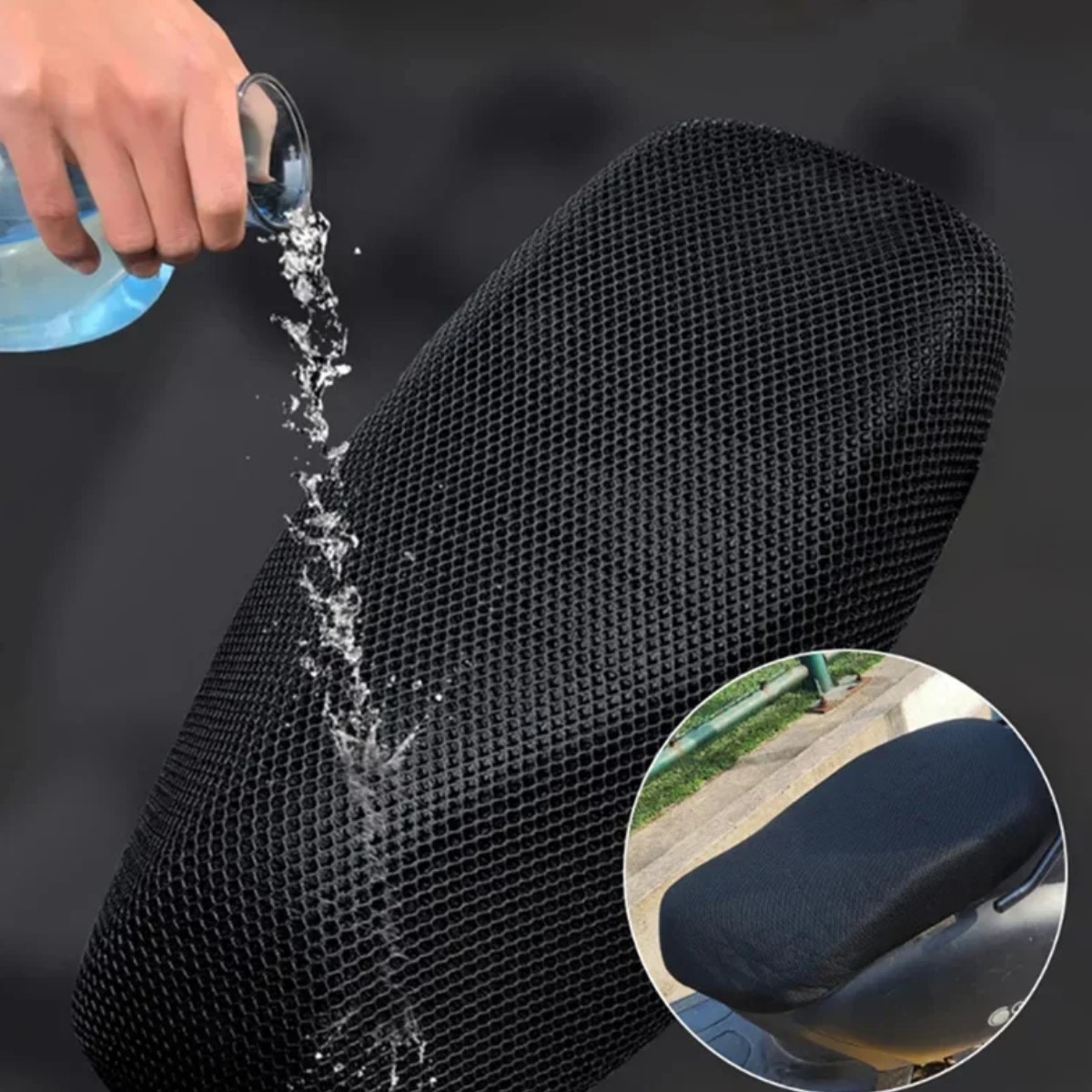Funda protectora malla negro ft150 transpirable 3D asiento moto cubierta térmico protector solar