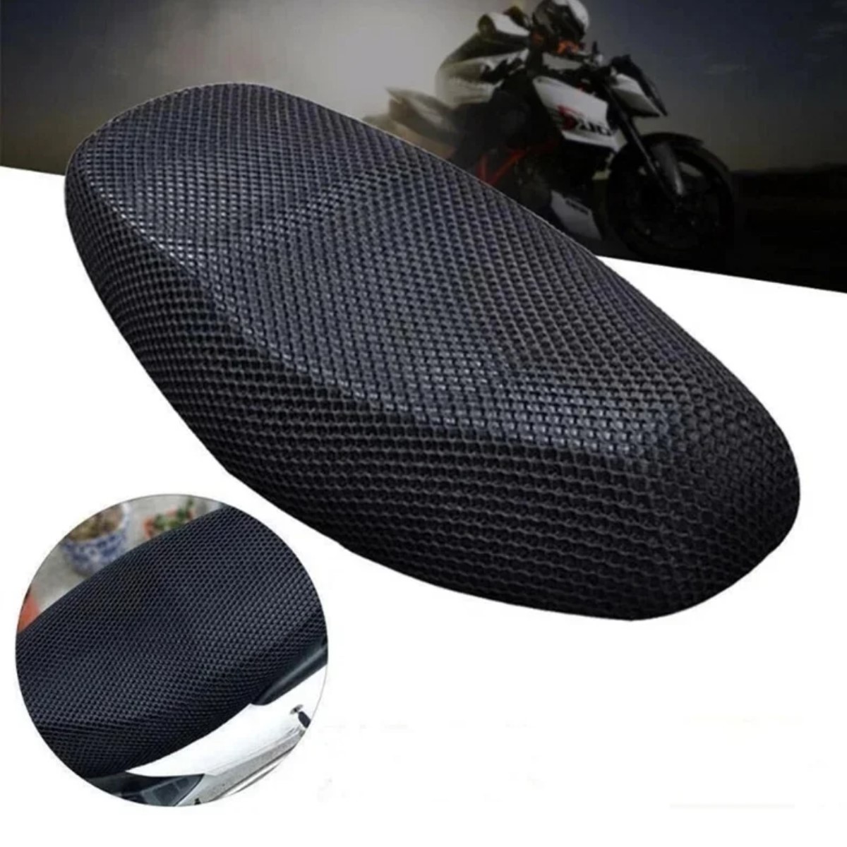 Funda protectora malla negro ft150 transpirable 3D asiento moto cubierta térmico protector solar