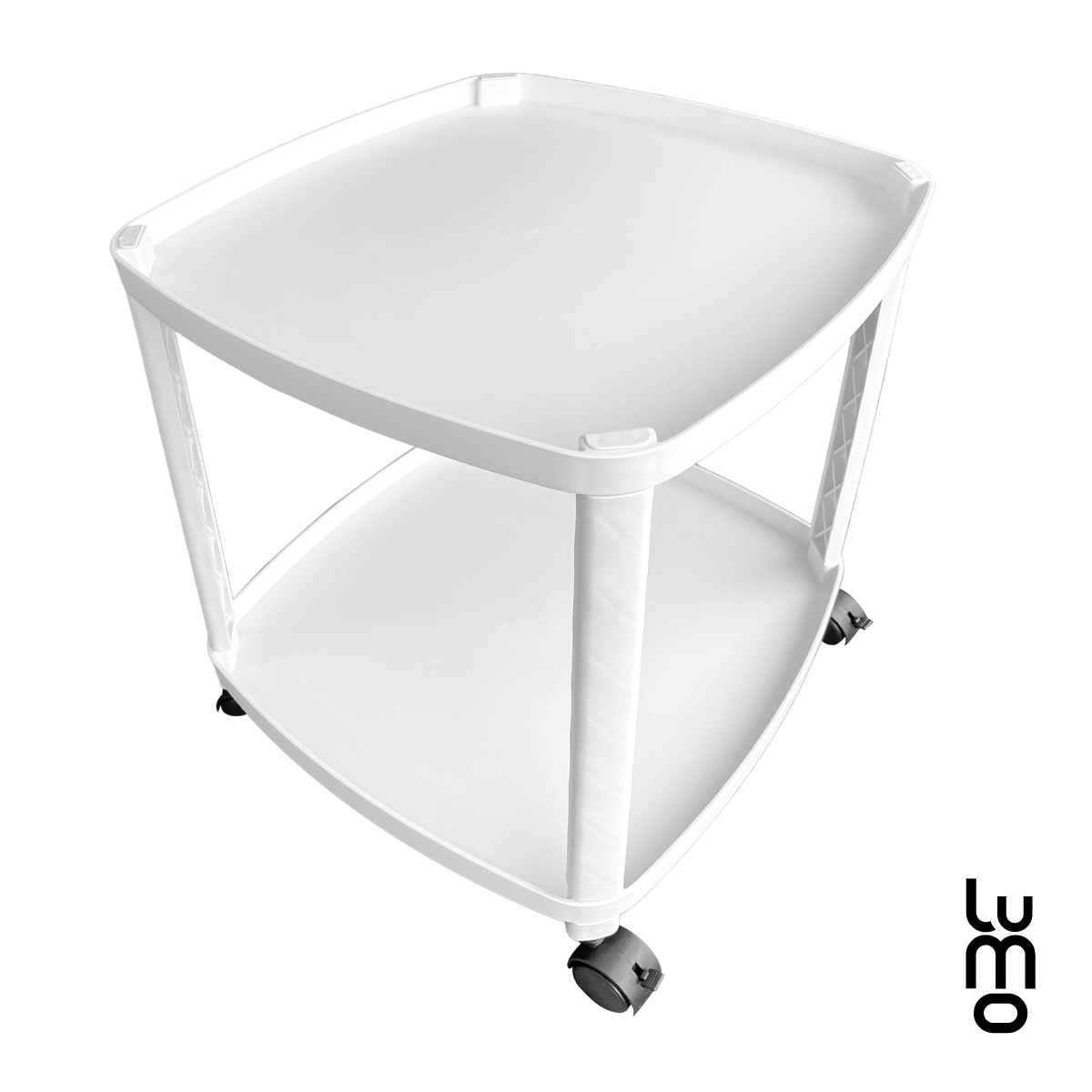 Carrito Mesa de Servicio Auxiliar de Bar 3 Niveles Tipo Eams Ruedas, Asa y con Estante de Ajuste de Altura para Hogar Y Oficina