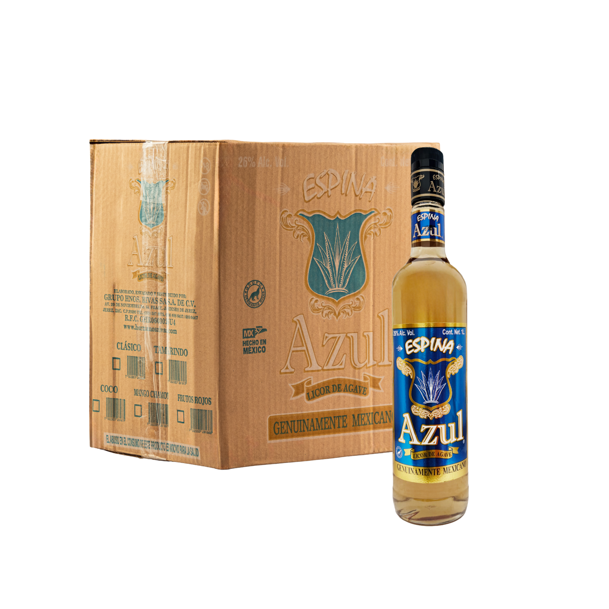 Caja Licor de Agave Espina Azul Oro 1000 Ml