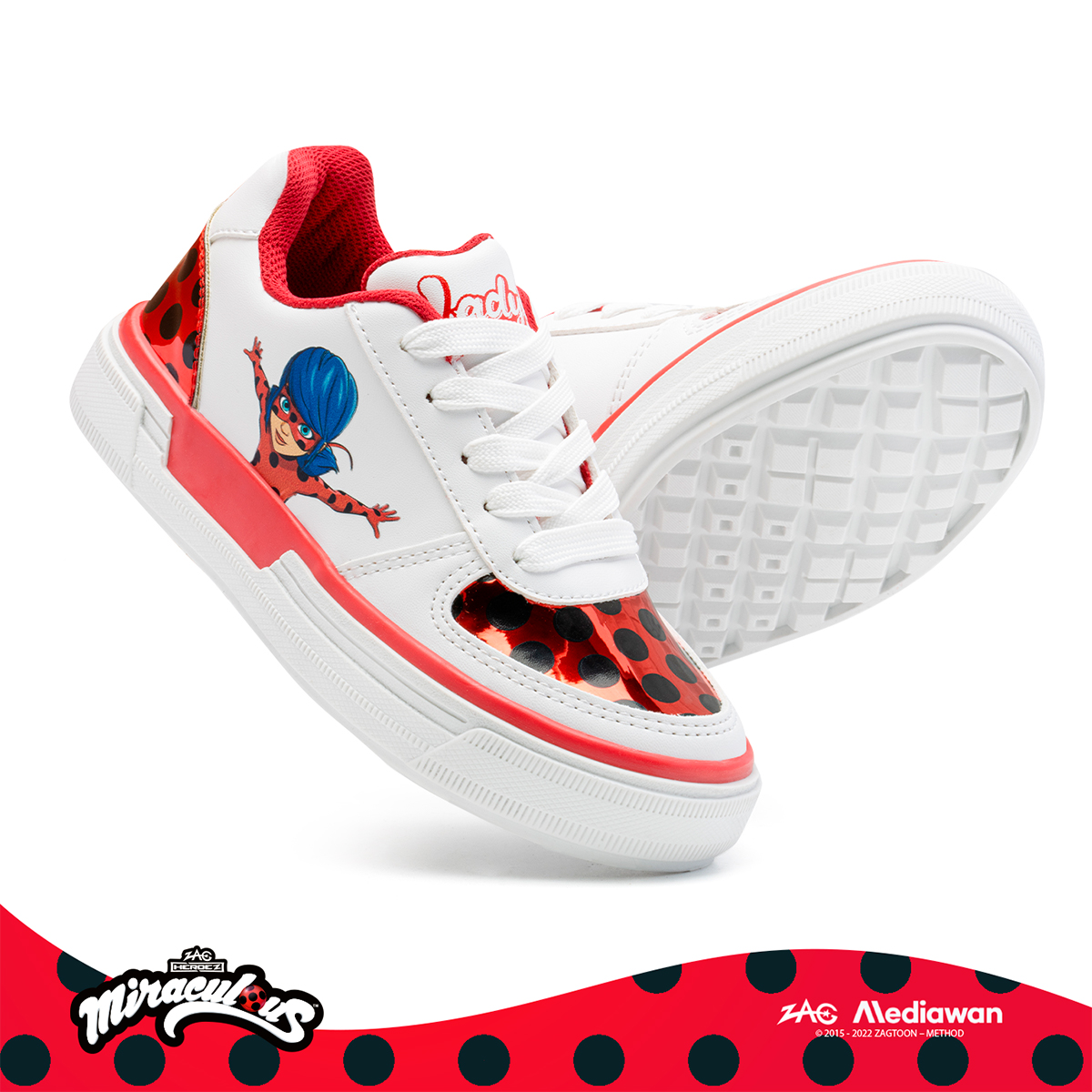 Calzado Yuyin Tenis Ladybug para Niña Blanco 22-25 