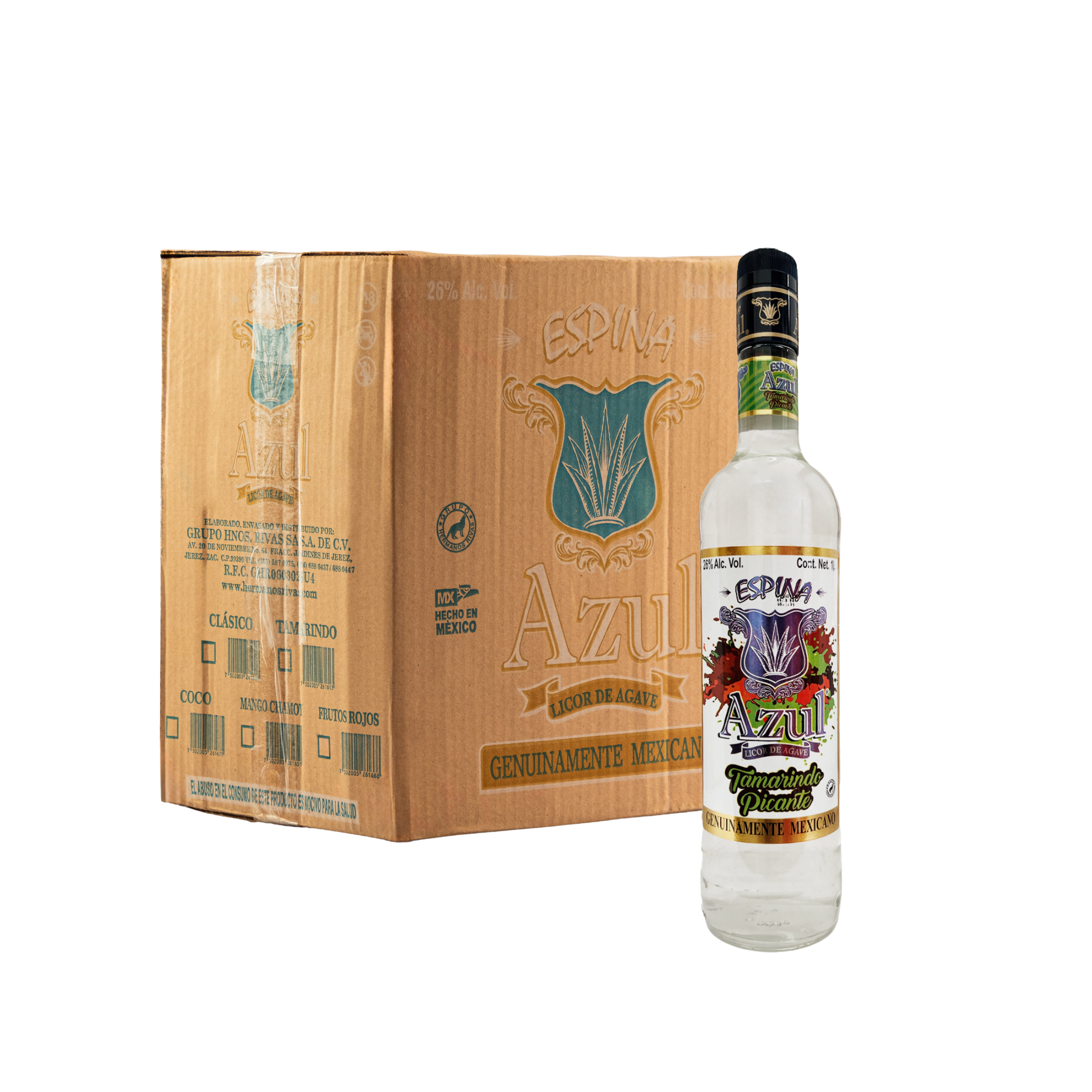 Caja Licor de Agave Espina Azul Tamarindo Picante 1000 Ml
