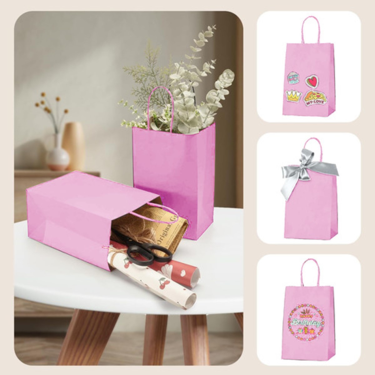 Bolsas de Regalo Papel Kraft Bolsas De Dulces Ecológicas 20 Pcs violeta