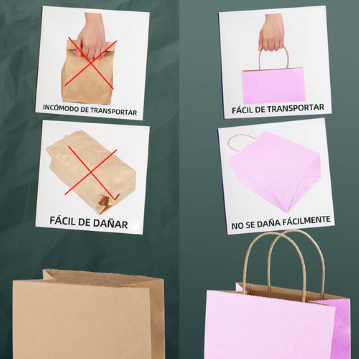 Bolsas de Regalo Papel Kraft Bolsas De Dulces Ecológicas 20 Pcs violeta