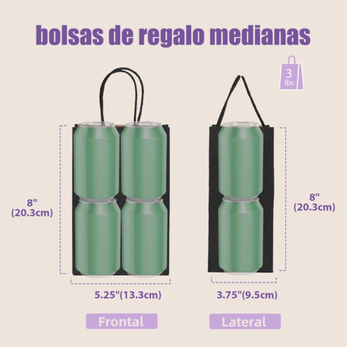 Bolsas de Regalo Papel Kraft Bolsas De Dulces Ecológicas 20 Pcs violeta