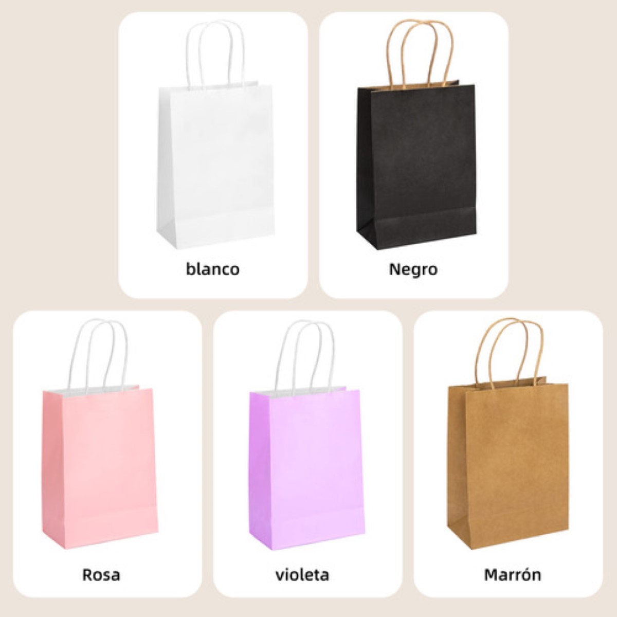 Bolsas de Regalo Papel Kraft Bolsas De Dulces Ecológicas 20 Pcs violeta