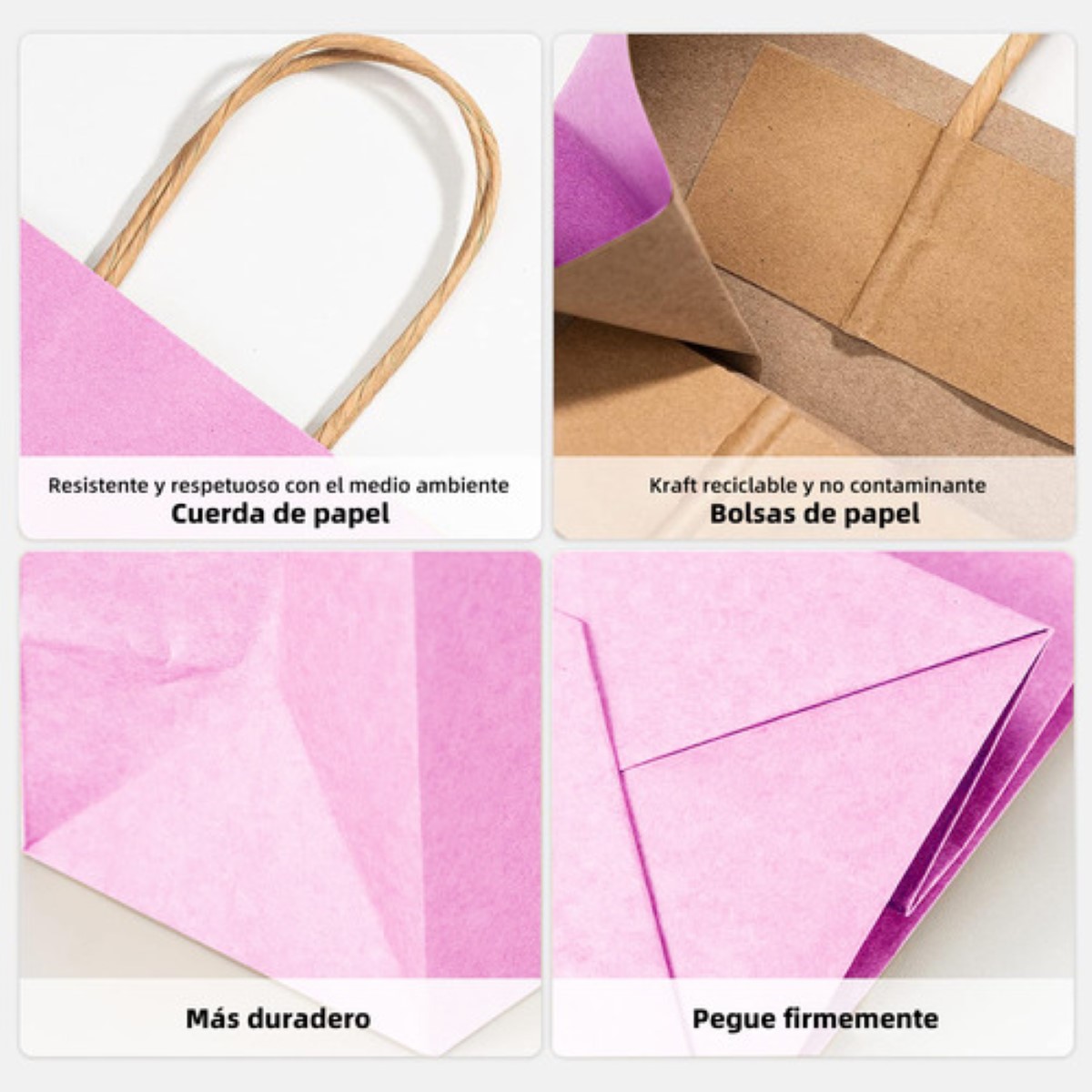 Bolsas de Regalo Papel Kraft Bolsas De Dulces Ecológicas 20 Pcs violeta