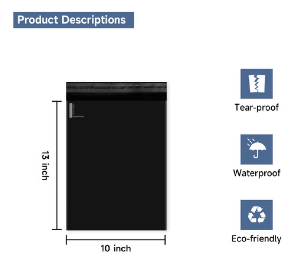 100 Bolsas Sobres De Plástico Para Envíos Paquetería 25*35 cm NEGRO