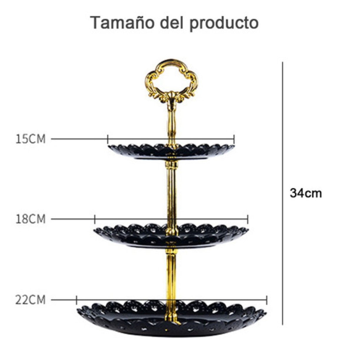 Exhibidor 3 Niveles Soporte Base Para Cupcakes Y Postres blanco