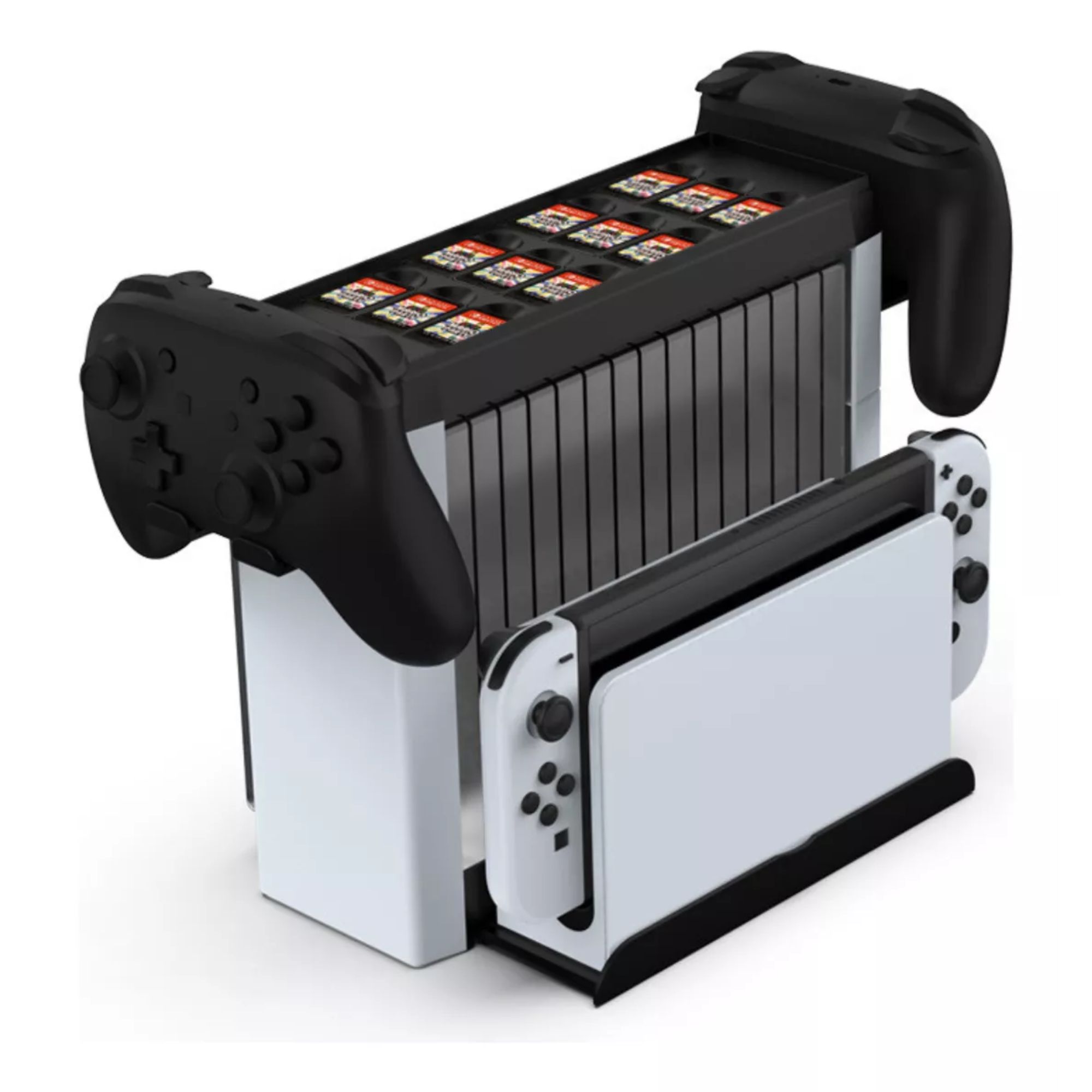 Torre De Almacenamiento Juegos Control Para Nintendo Switch Color Blanco