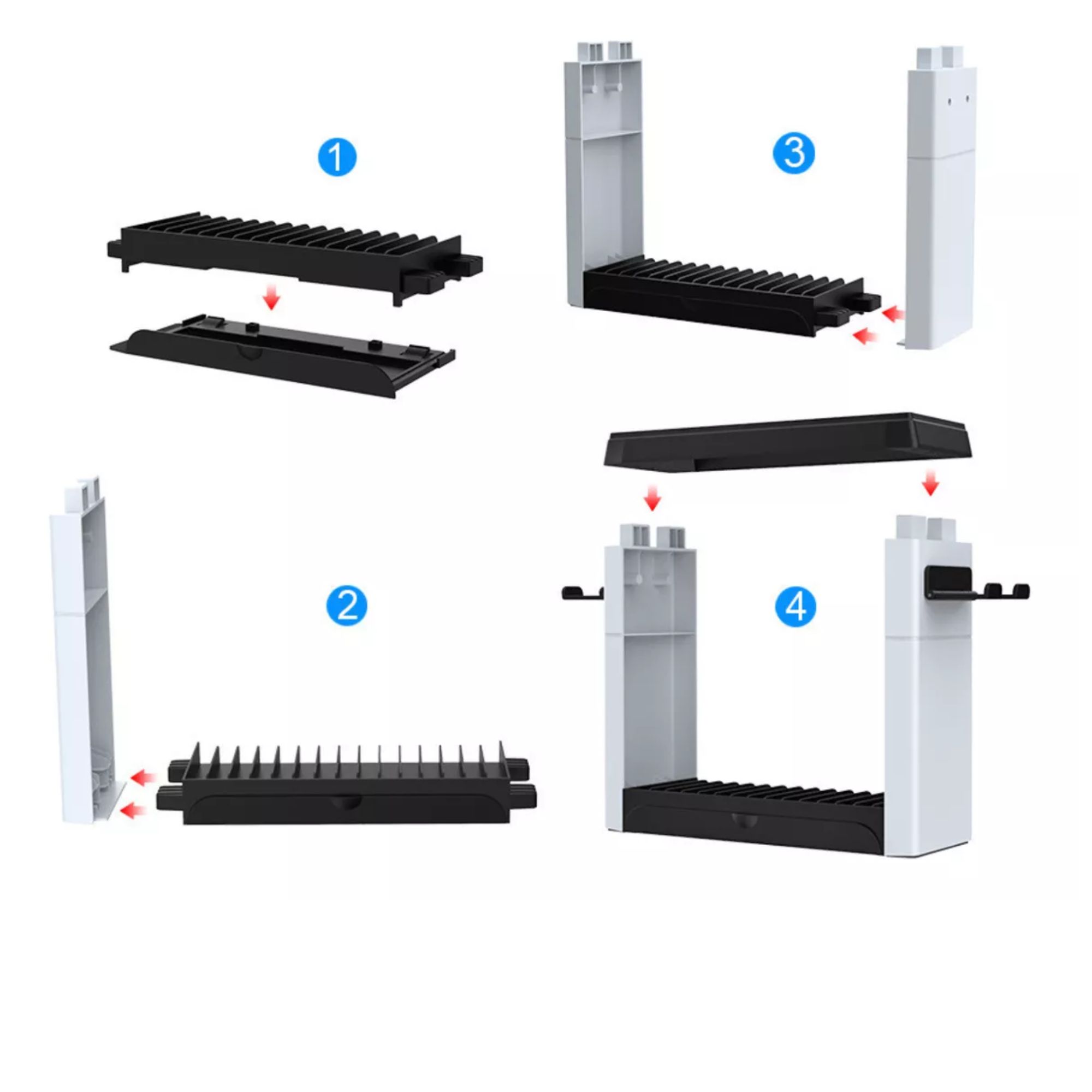Torre De Almacenamiento Juegos Control Para Nintendo Switch Color Blanco