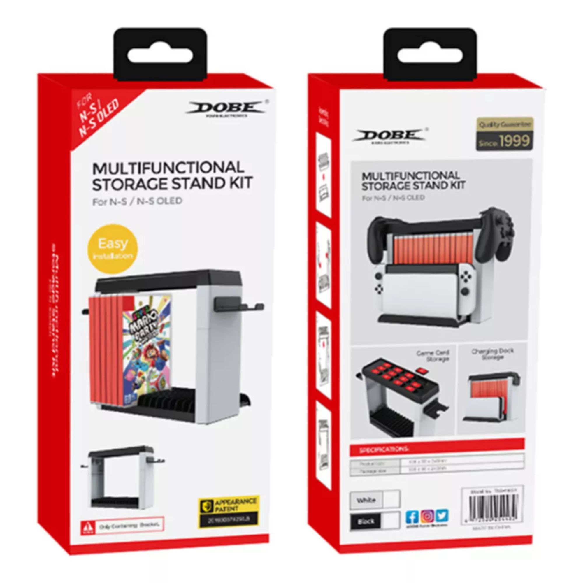 Torre De Almacenamiento Juegos Control Para Nintendo Switch Color Blanco