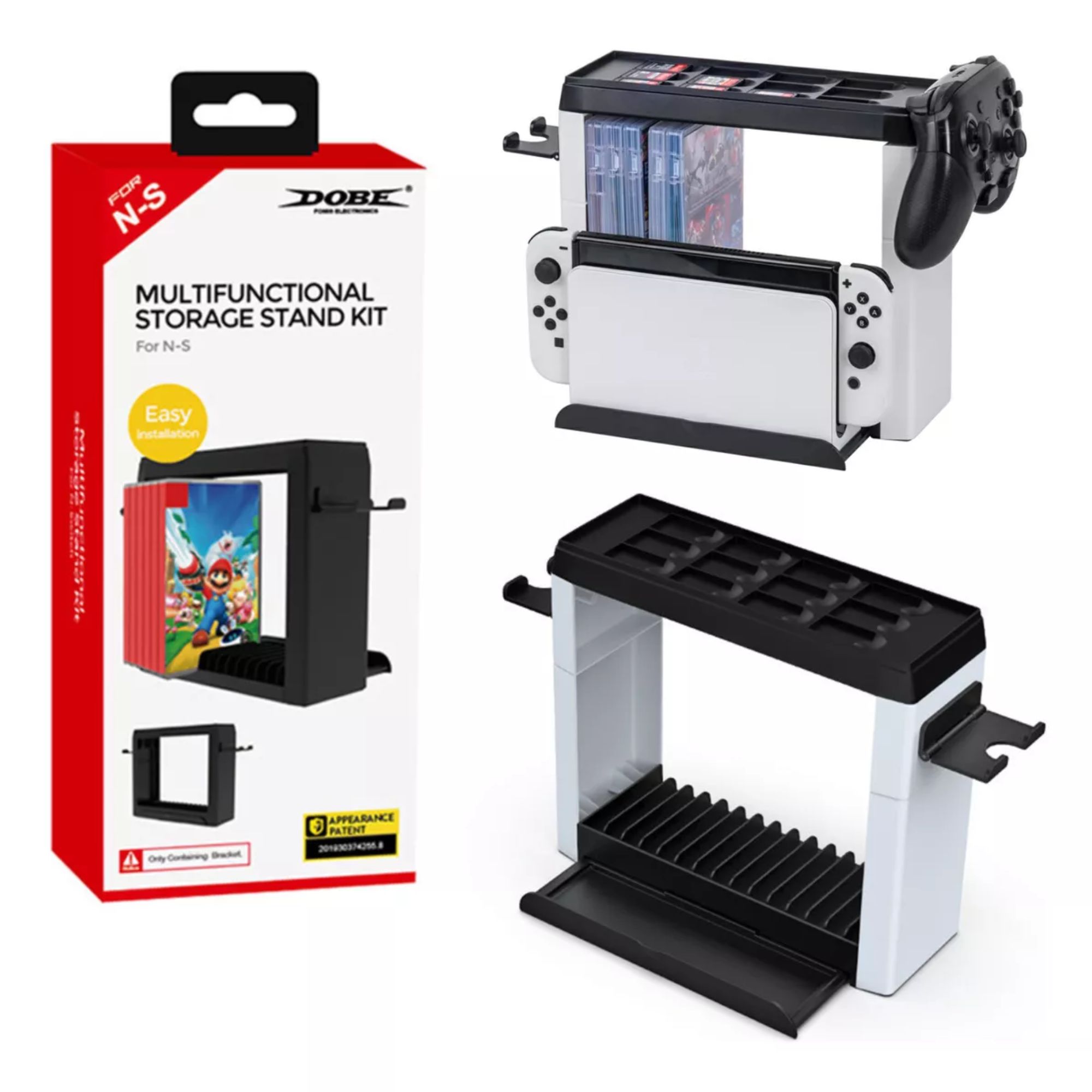 Torre De Almacenamiento Juegos Control Para Nintendo Switch Color Blanco
