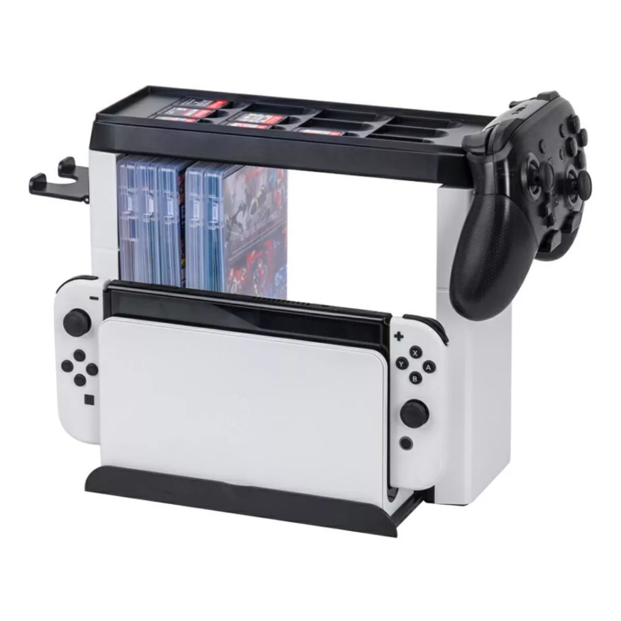 Torre De Almacenamiento Juegos Control Para Nintendo Switch Color Blanco