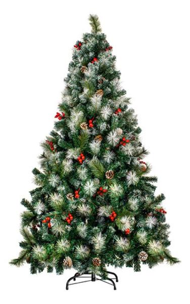 Arbol De Navidad Nevado 2.10 M Pino Navideño 1256 Ramas
