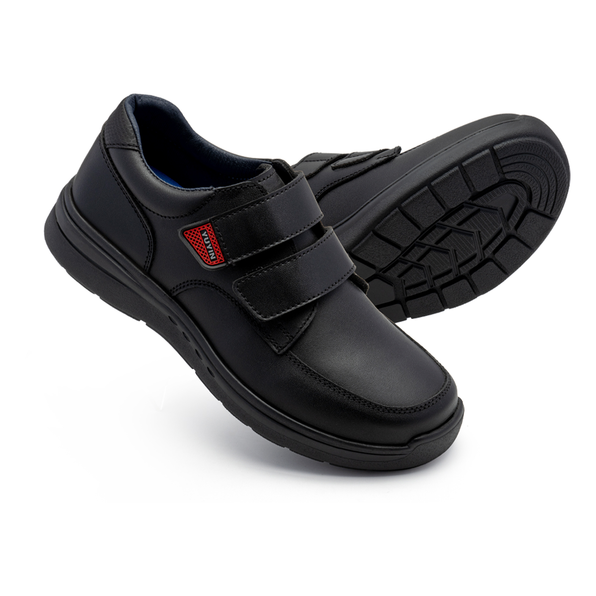 Calzado Yuyin Zapato Escolar Negro Belcro 18-21
