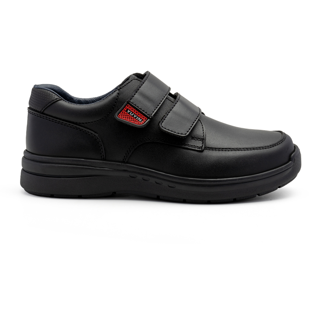 Calzado Yuyin Zapato Escolar Negro Belcro 18-21