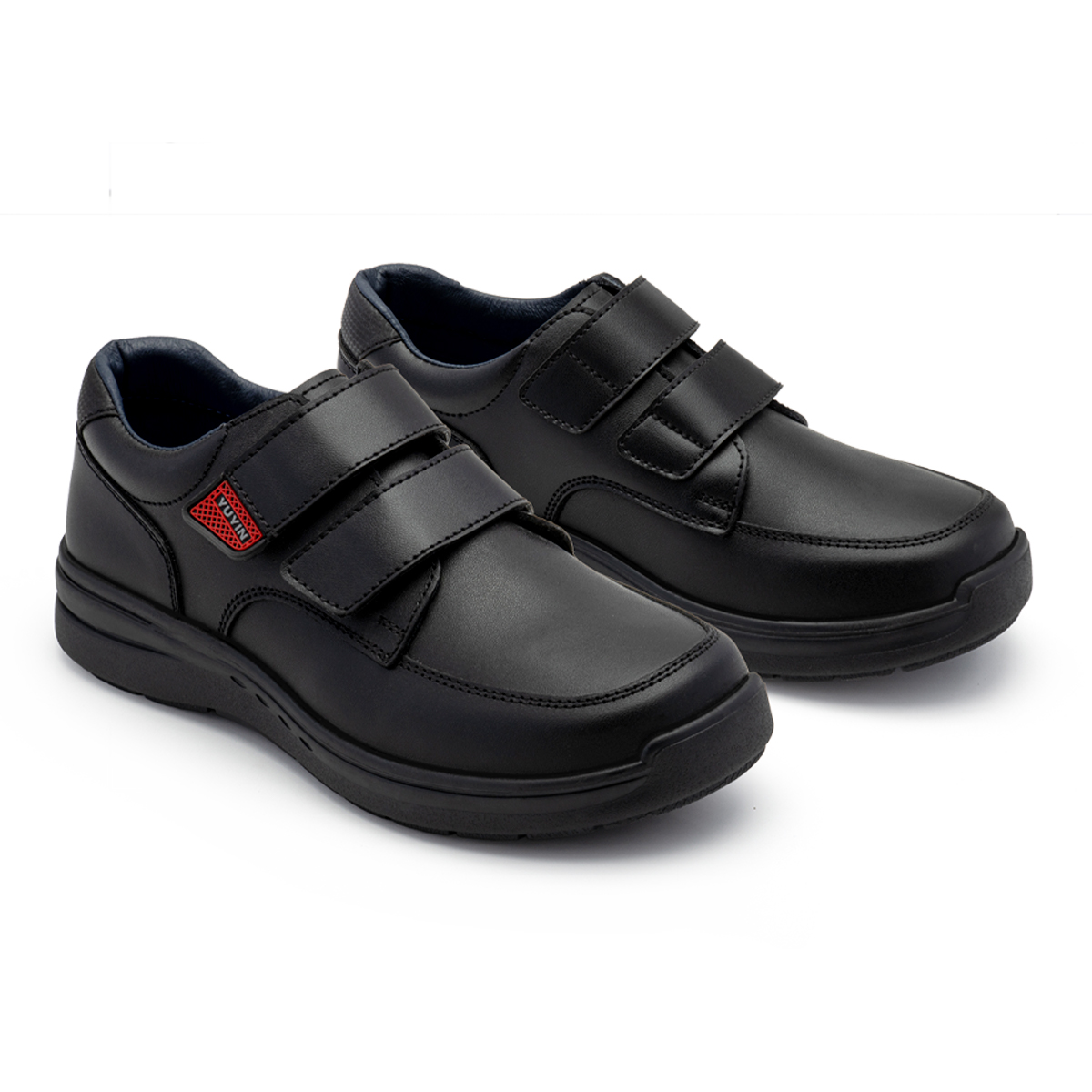 Calzado Yuyin Zapato Escolar Negro Belcro 22-25