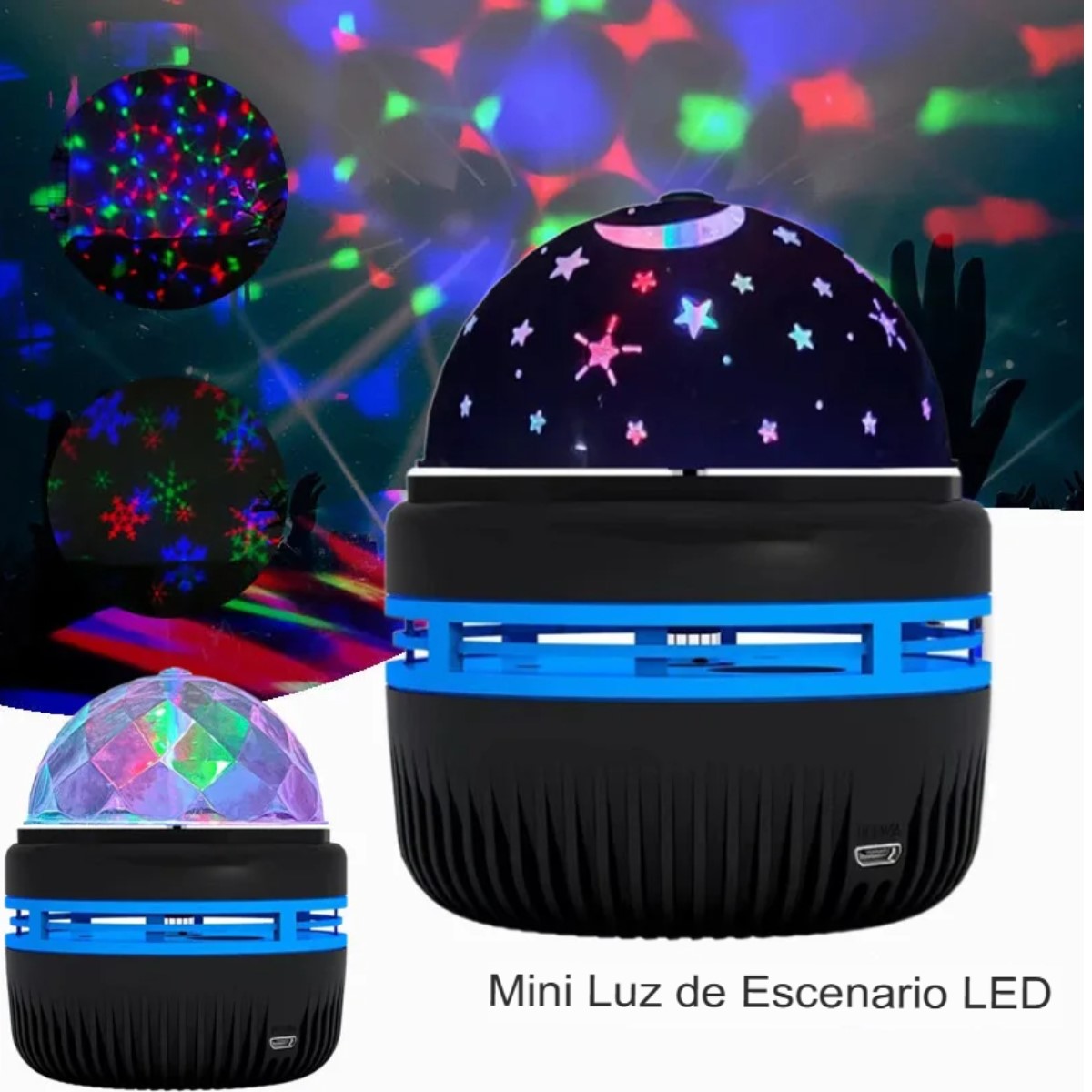 Lámpara proyector LED decoración hogar luz luna automática USB cielo estrellado colorido luces