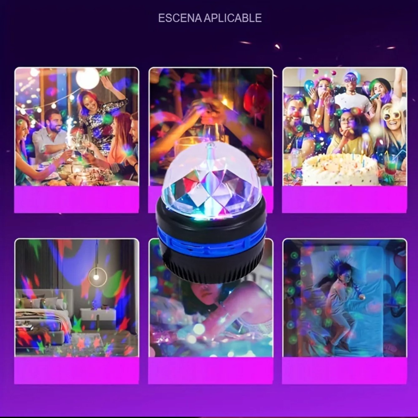 Lámpara proyector LED decoración hogar luz luna automática USB cielo estrellado colorido luces
