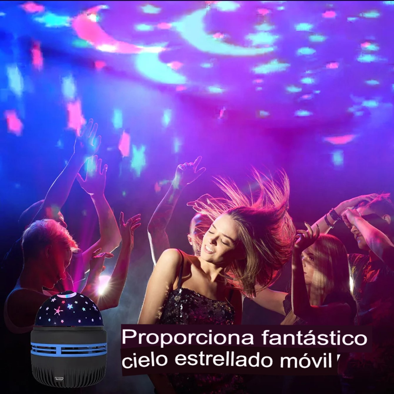 Lámpara proyector LED decoración hogar luz luna automática USB cielo estrellado colorido luces