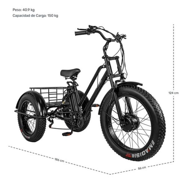 Tricicleta Bicicleta Electrica Adultos 7 Vel 43km/h 720w 48v E-Be