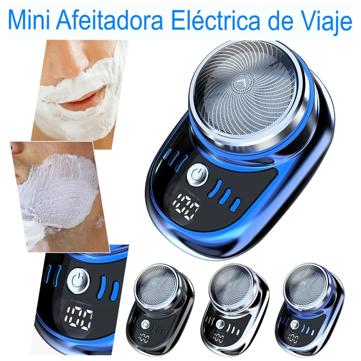 Mini Afeitadora eléctrica negro viaje recargable USB maquinilla portátil inalámbrica Barba