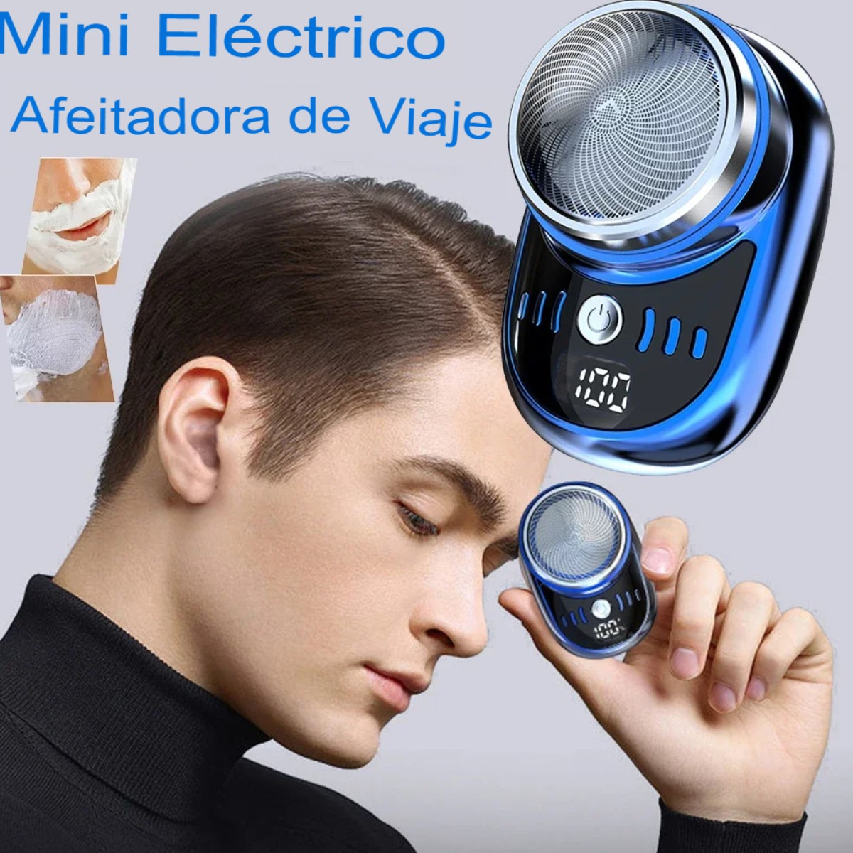 Mini Afeitadora eléctrica negro viaje recargable USB maquinilla portátil inalámbrica Barba