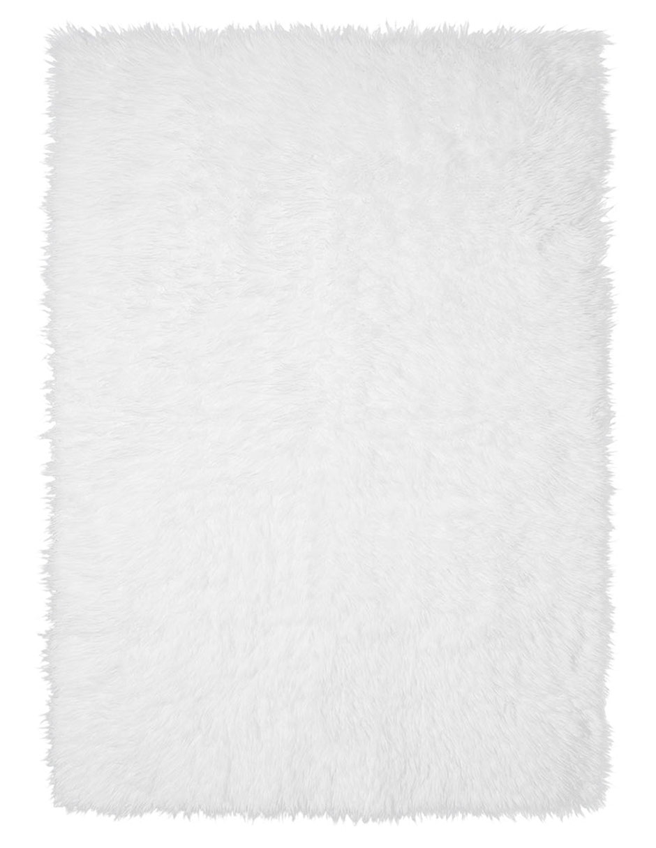 Tapete Alfombra Decorativo de pelo largo lavable blanca redonda - Fine Art Tj
