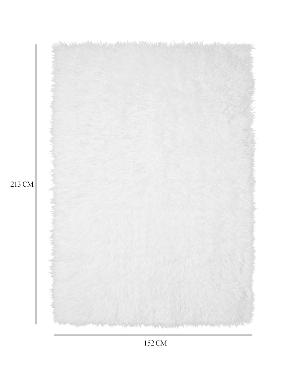 Tapete Alfombra Decorativo de pelo largo lavable blanca redonda - Fine Art Tj