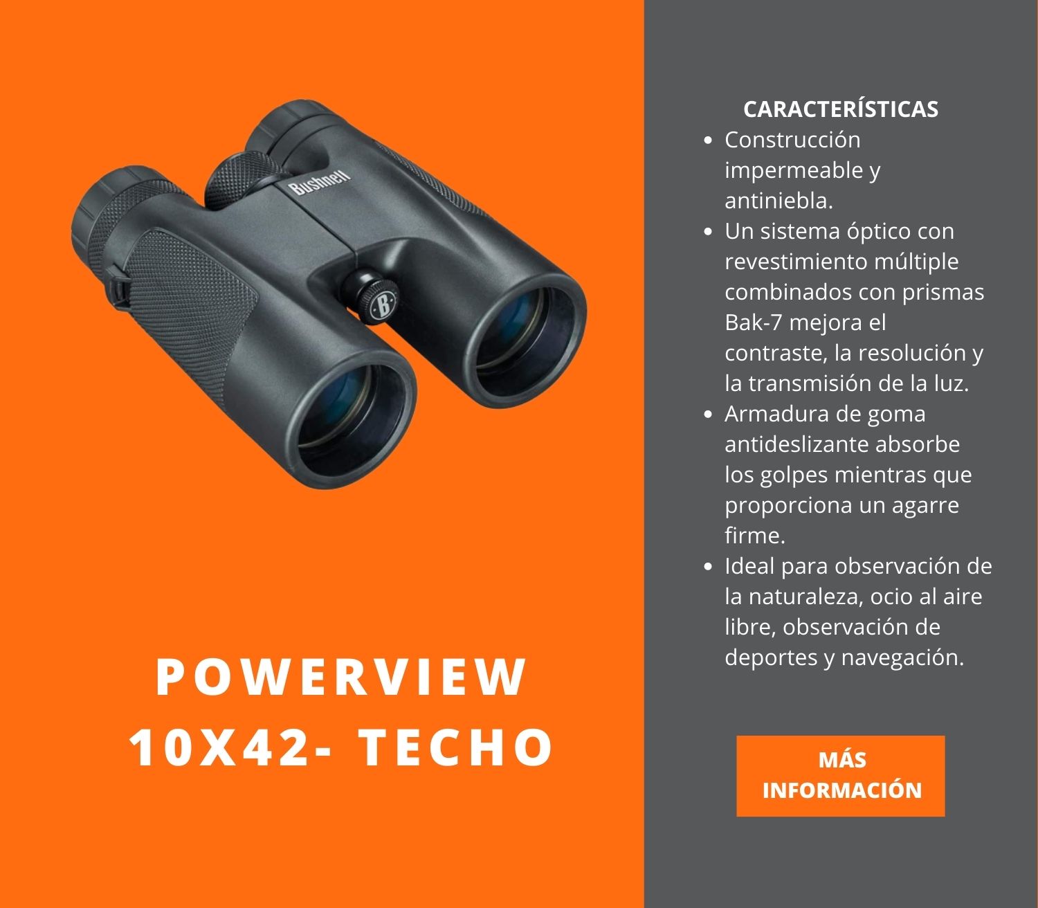 Binoculares Bushnell Powerview 2 10x42mm Mc Prisma Roof Plegable
