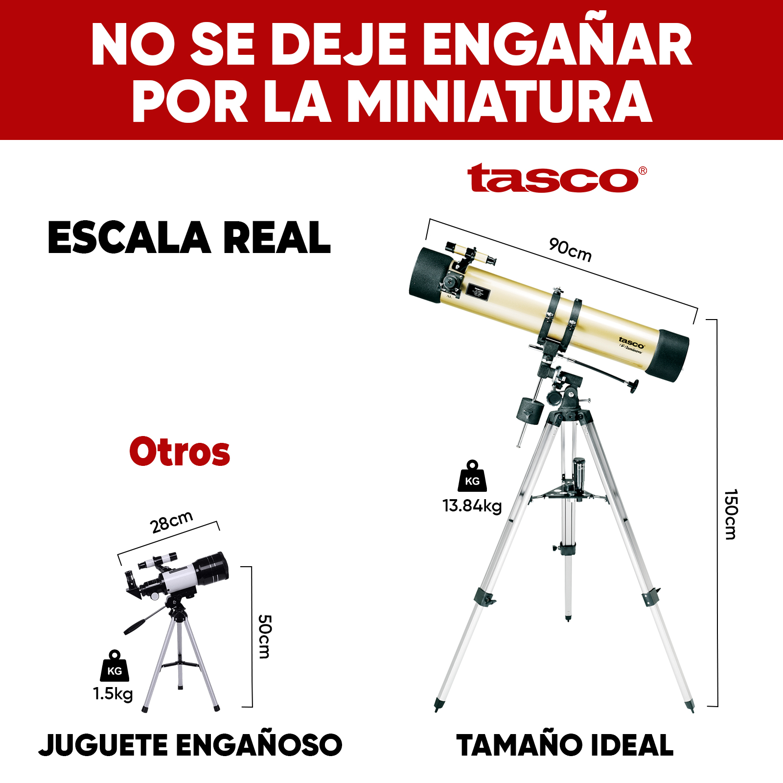 Telescopio Tasco Luminova Reflector 900X114 mm Profesional