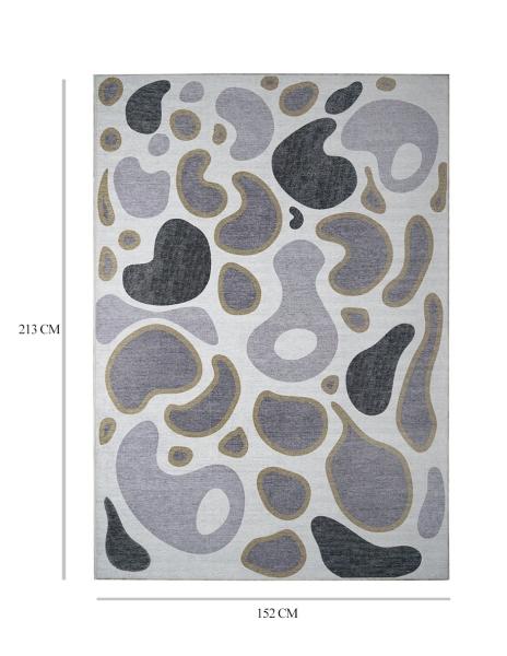 Tapete Alfombra Decorativo Lavable Kyoa Gris Oliva - Fine Art Tj