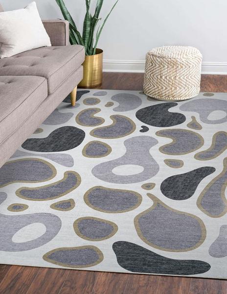 Tapete Alfombra Decorativo Lavable Kyoa Gris Oliva - Fine Art Tj