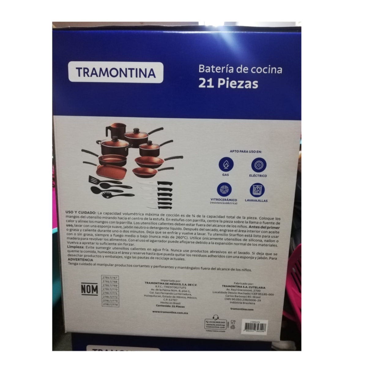 Batería de Cocina Tramontina 27899/479 21 Piezas Starflon Negra ENDY5