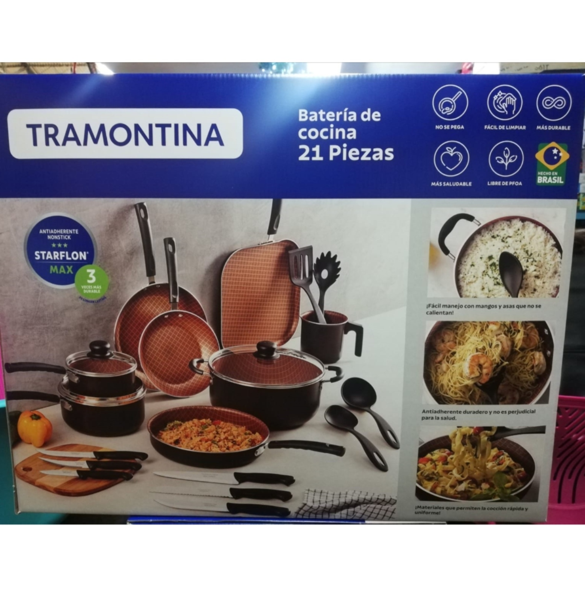 Batería de Cocina Tramontina 27899/479 21 Piezas Starflon Negra ENDY5