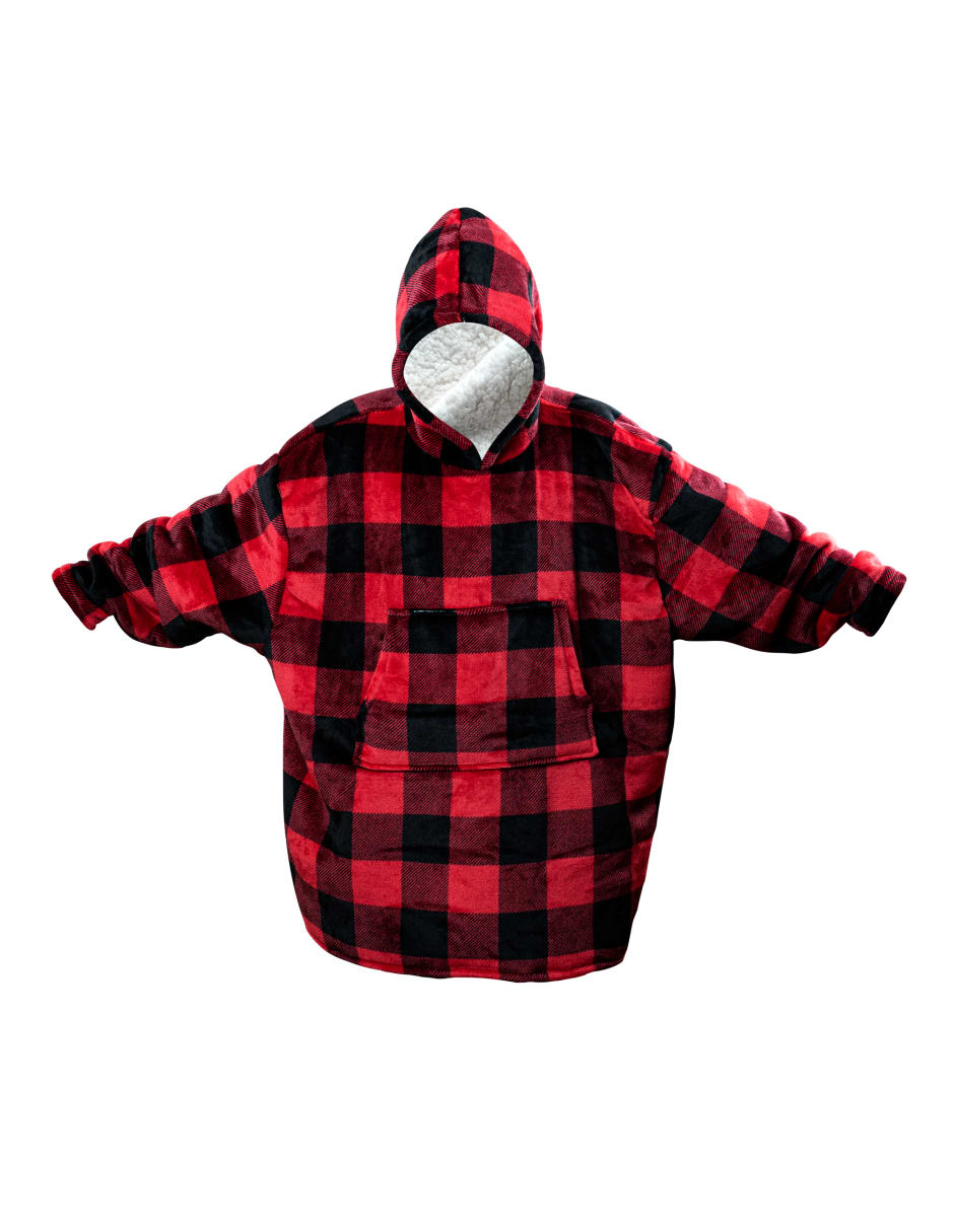 Sudadera Gigante con Capucha a Cuadros Para Adulto Unitalla