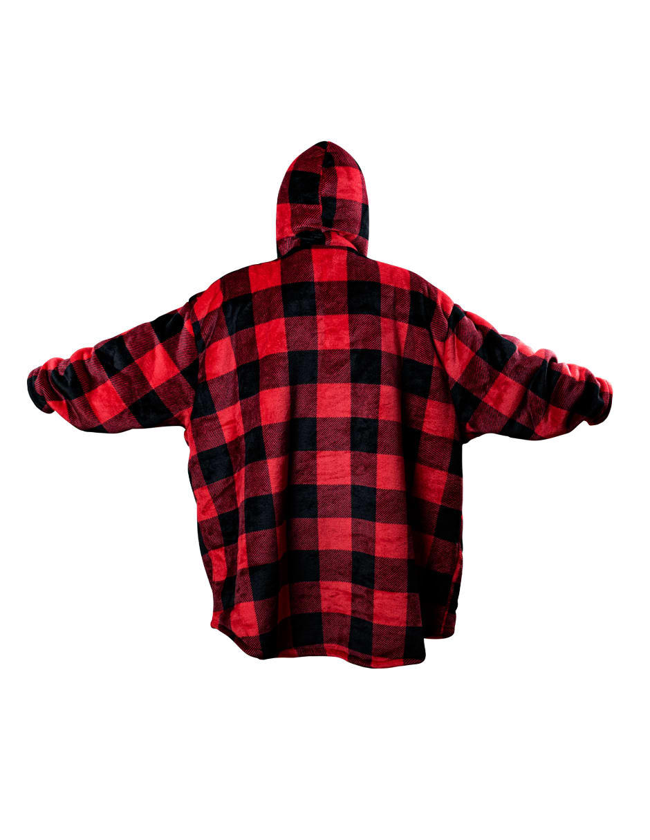 Sudadera Gigante con Capucha a Cuadros Para Adulto Unitalla