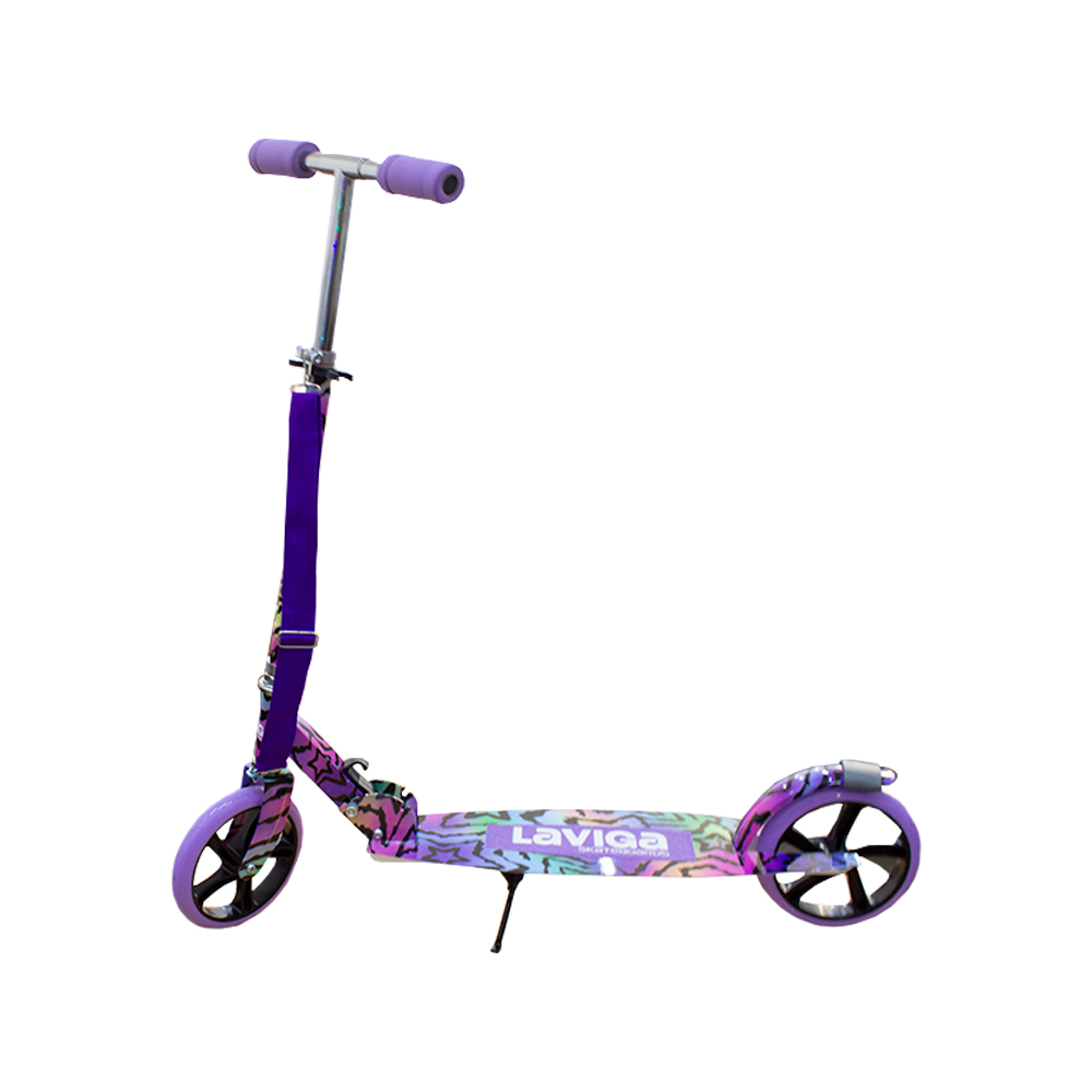 Plegable y Ajustable, Patín del Diablo  Manubrio Ajustable 2 Ruedas, para Niños y Adolescentes Morado