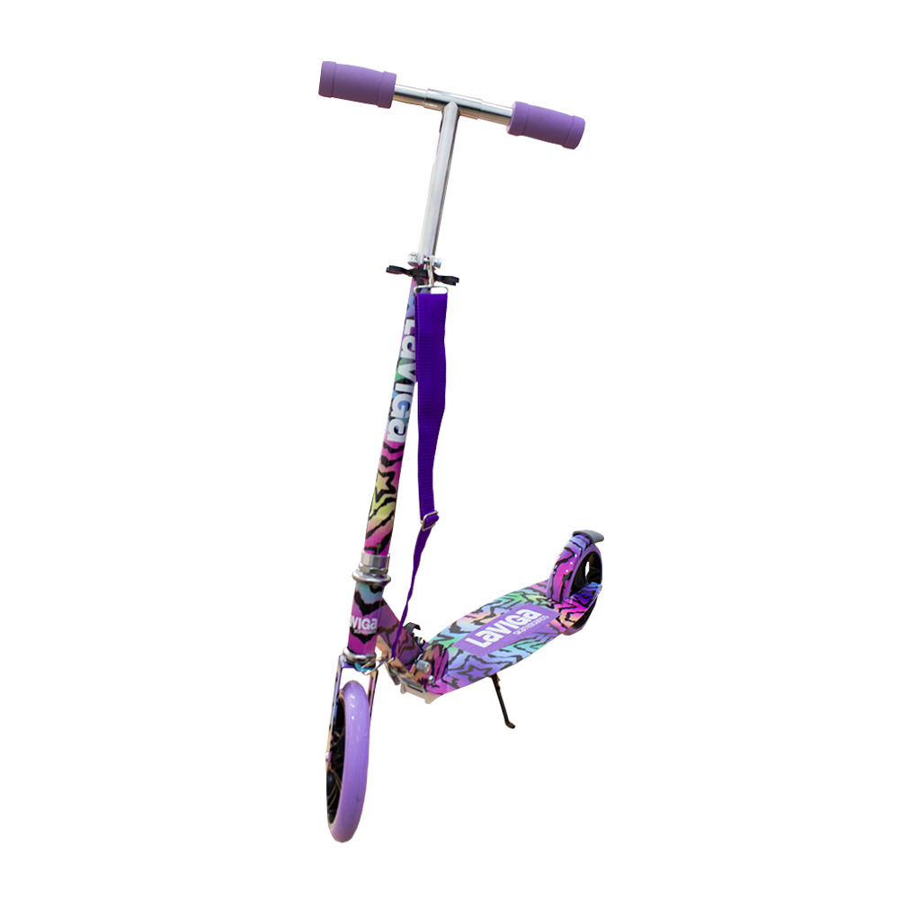 Plegable y Ajustable, Patín del Diablo  Manubrio Ajustable 2 Ruedas, para Niños y Adolescentes Morado
