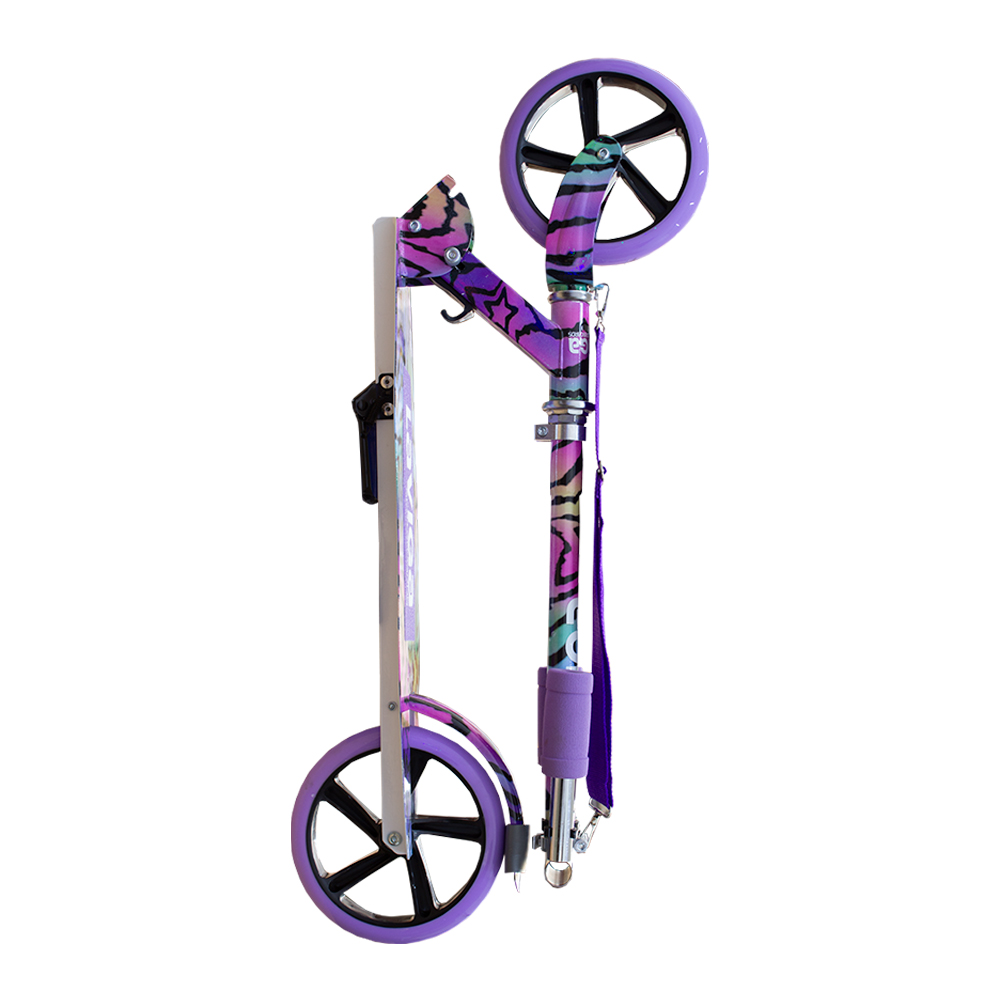 Plegable y Ajustable, Patín del Diablo  Manubrio Ajustable 2 Ruedas, para Niños y Adolescentes Morado
