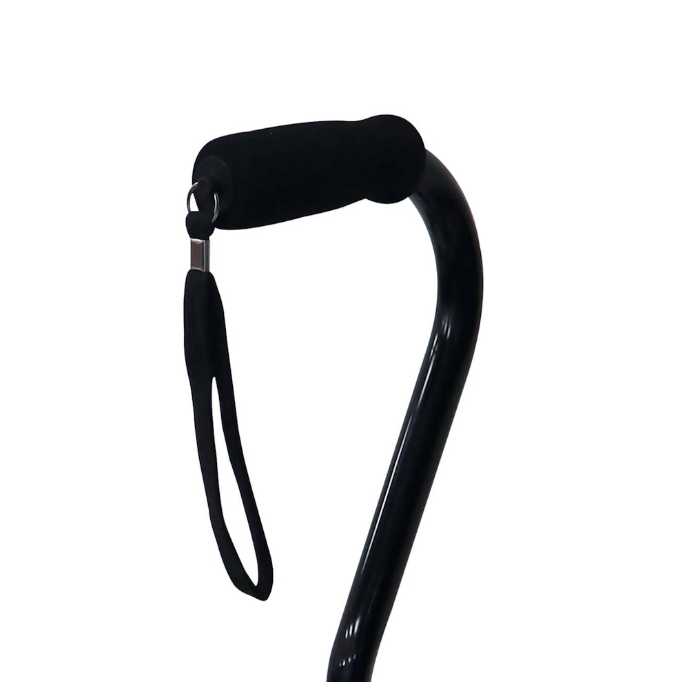 Bastón Cromado 4 Patas Ajustable Aluminio Negro Handy 