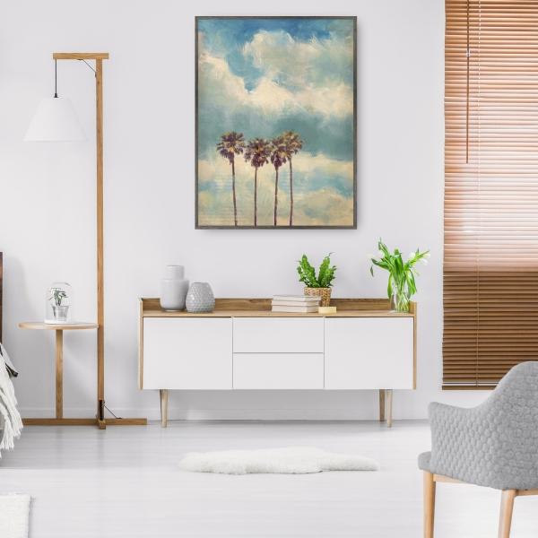 Palmas de la vendimia de Studio Arts - Impresión en Lienzo Enmarcado - Fine Art Tj