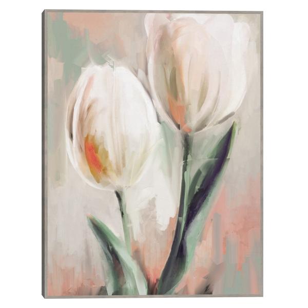 Duetos de tulipanes I de Studio Arts - Impresión en Lienzo Enmarcado - Fine Art Tj