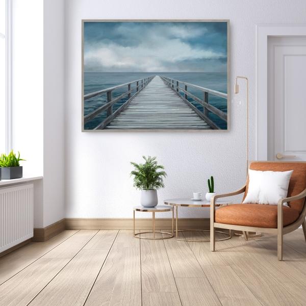 Playa pelícano de Studio Arts - Impresión en Lienzo Enmarcado - Fine Art Tj
