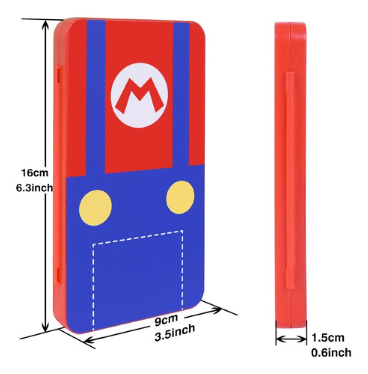 Estuche Organizador Cierre Magnético Para Nintendo Switch mario bros azul/rojo