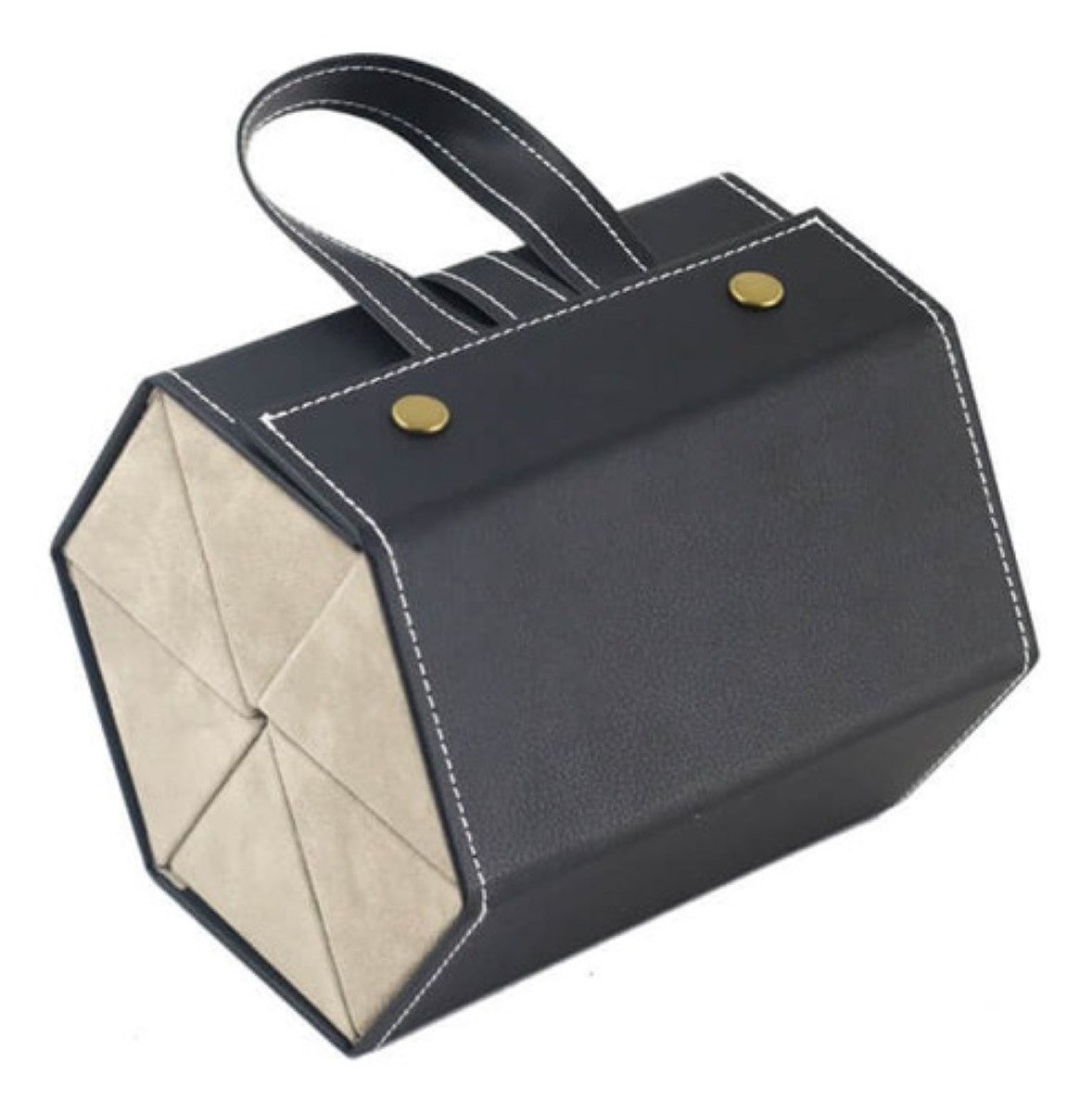 Organizador De Lentes De Piel Para Múltiples Lentes, NEGRO