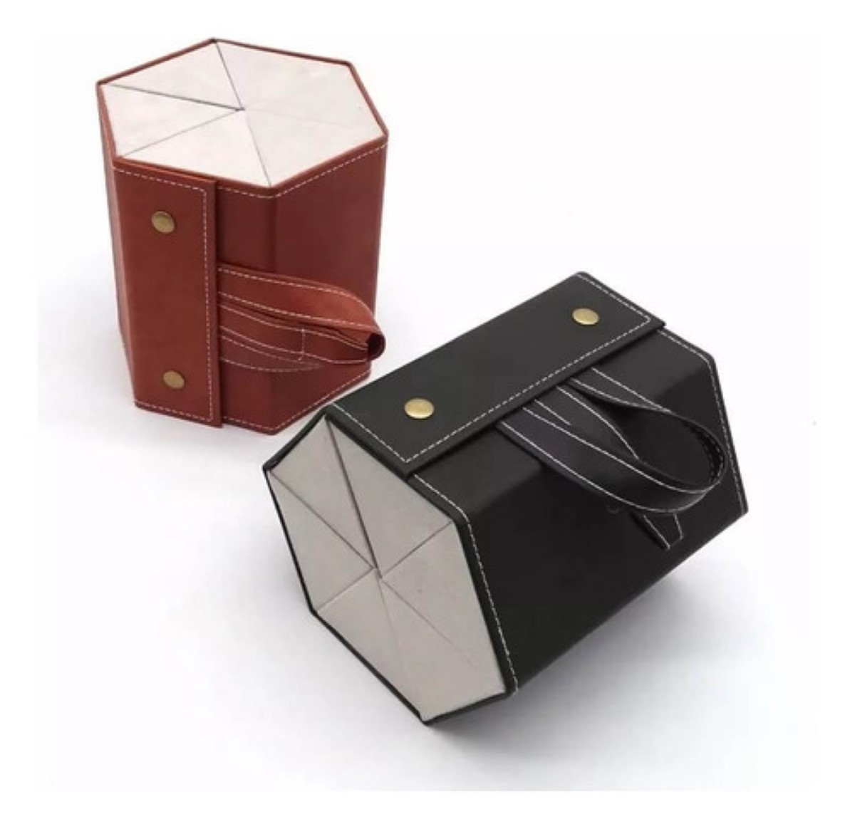Organizador De Lentes De Piel Para Múltiples Lentes, NEGRO