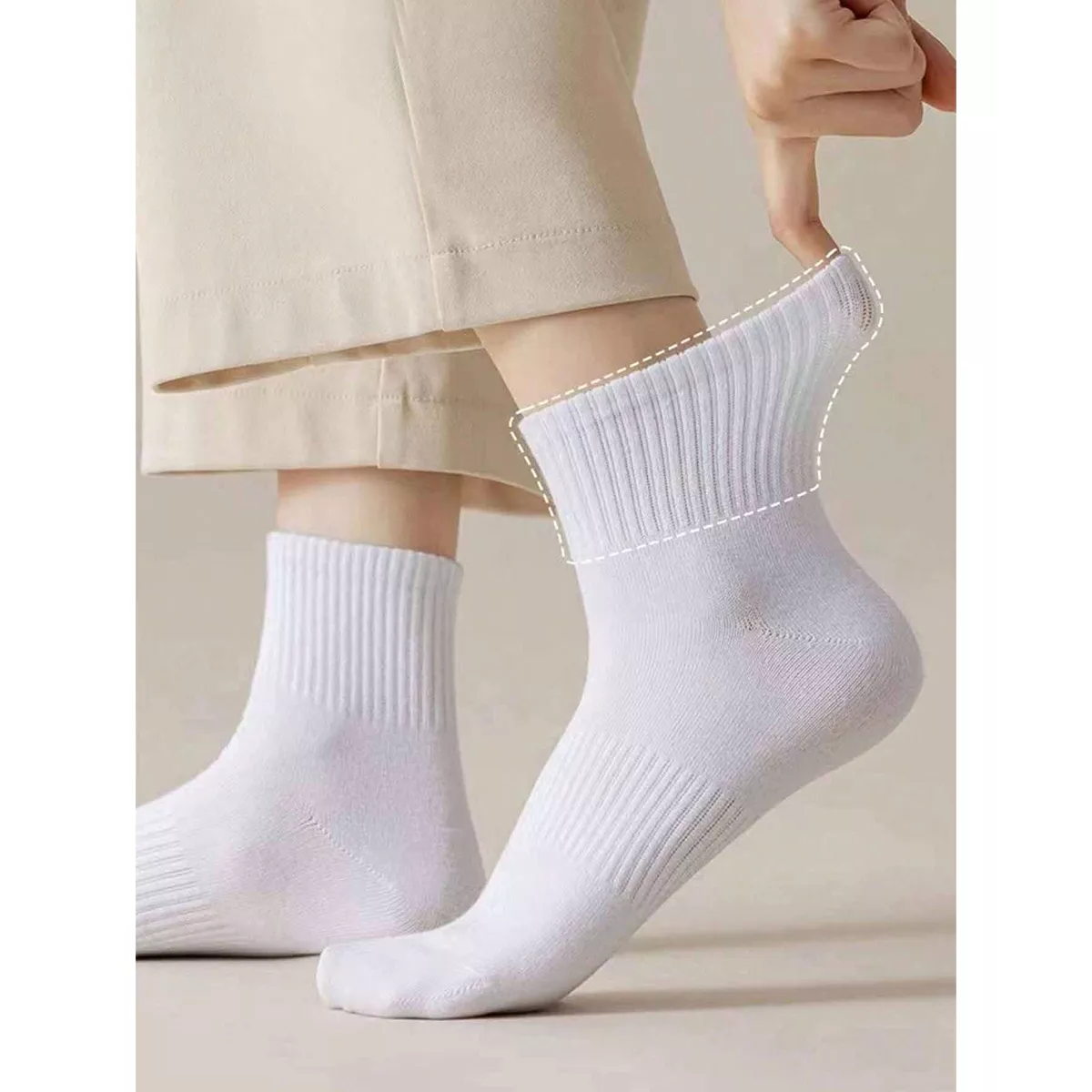 20 Pares Calcetines Deportivos Hombre Algodón 100% Paquete. Blanco
